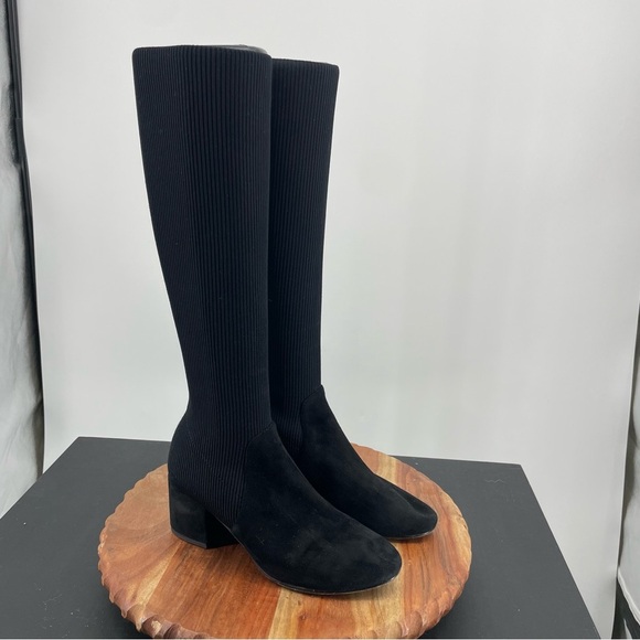 Eileen Fisher Size 6 Women’s Most Tall Stretch Knit ribbed Knee High Boots - Picture 1 of 7
